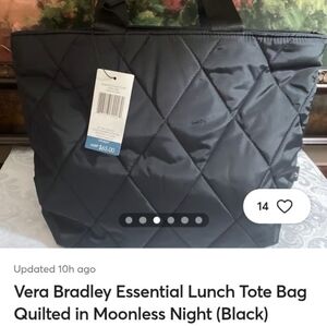 Vera Bradley Black Quilted Tote